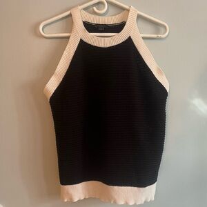 Black and white cotton Knit top